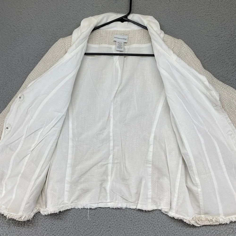Soft Surroundings Ivory Textured Open-Front beautifully Blazer! - Picture 9 of 13